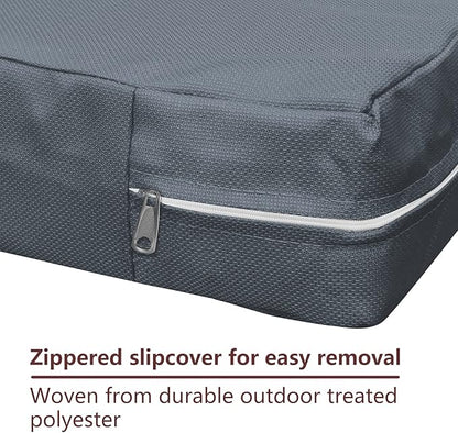 Dog Bed Cover for 36" L 27" W 3" H - 600D Oxford Waterproof with Zipper and Carry Handle - Washable, Cover Only (Gray)