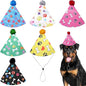 6pcs Dog Birthday Party Hats Felt for Large XL XXL Giant Breed Dogs Paw Bone Print with Pompons for Holiday Birthday Wedding Costume Head Wear Accessories