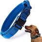 Tactical Dog Collar, Adjustable Military Training Nylon Dog Collar with Control Handle and Heavy Quick-Release Metal Buckle for Small Medium Large Dogs, Dark Blue XXL