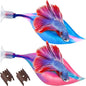 WILLBOND 2 Pcs Blue Pink Silicone Betta Fish Bed Leaf Hammock Betta Fish Tank Accessories Decorations for Aquarium Ornaments, Practical Resting Spot, No Bpa, Comfortable and Safe
