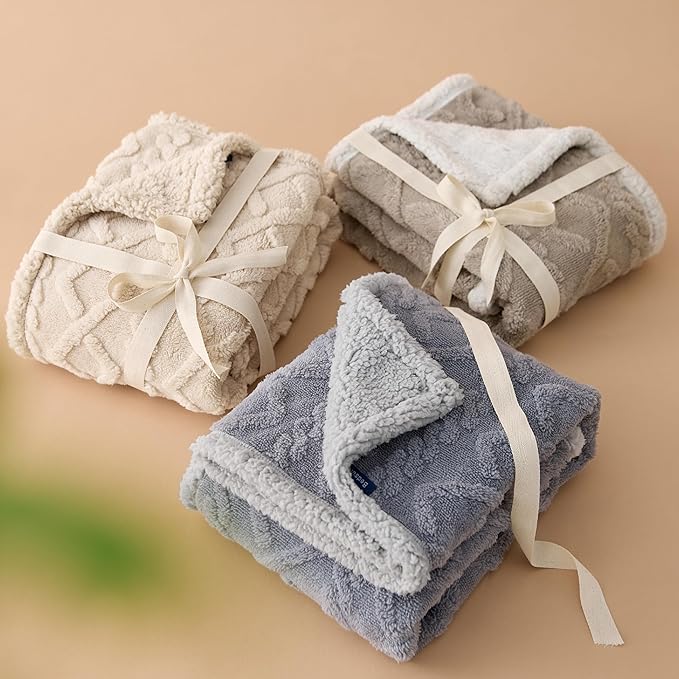 Bedsure Waterproof Dog Blankets for Bed - Pet Blanket for Bed Couch Protector Washable, Jacquard Coral Fleece Cat Throw Blanket, Soft Plush Reversible Furniture Protection, King, 86x108, Grey