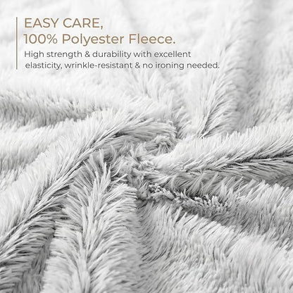 PJYuCien Dog Blankets for Medium Dogs Washable - Fluffy Fuzzy Cat Blanket for Couch, Puppy Throw for Furniture with Polyester Fleece, Super Soft Plush for Pet Kitten Doggy, Grey, 30" x 40"