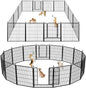 Dog Playpen 32 inch 20 Panels Indoor Outdoor Dog Pen for Medium/Small Dogs Heavy Duty Metal Dog Fence Outdoor for Yard, Puppy Playpen with Door Portable Pet Fence for RV Camping Yard