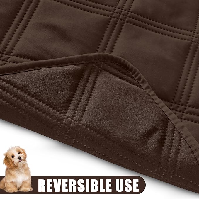 Smiry Waterproof Dog Bed Cover Blanket 40x80, Soft Reversible Pet Blanket, Washable Leakproof Cats Dogs Couch Cover for Sofa, Couch, Furniture, Chocolate/Chocolate