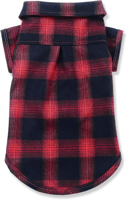 Koneseve Dog Shirt Pet Plaid Clothes T-Shirt Sweater Matching Breathable for Small Medium Large Dog Cat Puppy Adorable Casual Cozy Halloween Thanksgiving Christmas Costumes (Red; 5XL)