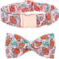 Dog Collar - Rugby with Flower Pet Collar Bows for Dogs Bowtie Pet Collar Adjustable Dog Collar Girl Boy Puppy Collar for X-Large Dogs