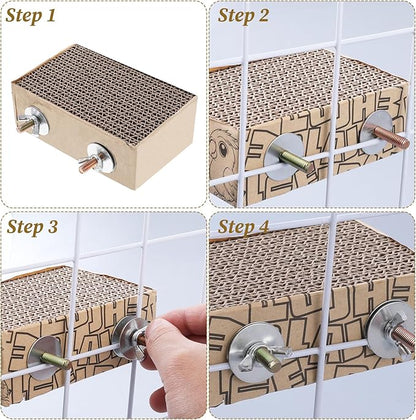 Paper Bird Perches Stand Platform Bird Chew Toy Parrot Cage Perch Cardboard Platform Birds Paw Grinding Stand Parrot Playground Exercise Toys Resting Platforms Stands for Small to Medium Sized Birds