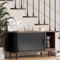 Cat Litter Box Enclosure with Cat Scratch Pad, Sliding Door, 37.4" Litter Box Enclosure Furniture Hidden Litter Box, Modern Indoor Cat House, TV Stand, Side End Table for Living Room, Black