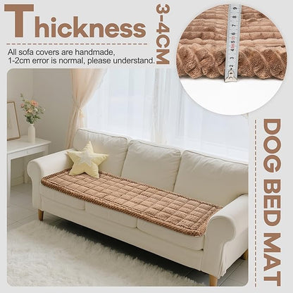 Washable Dog Couch Cover Protector, Non Slip Dog Bed Mat Machine Washable Large Blanket for Dogs, Pet Couches Covers for Sofa (Coffee, 24.8 * 53.9 '')