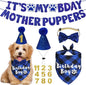 Dog Birthday Party Supplies, Multi Sizes Dog Birthday Hat with Numbers Bandana Bow Tie It’s My Bday Mother Puppers Sign Banner for Small Dogs Pets (Small, Blue)