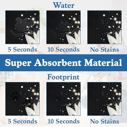 Magic White Lotus Pet Feeding Mat–Christmas Stocking Quick Dry Absorbent Dog Cat Food Mat, Non Slip Waterproof Bowl Placemat for Messy Eaters, Pet Accessories for Floors 12"x20"