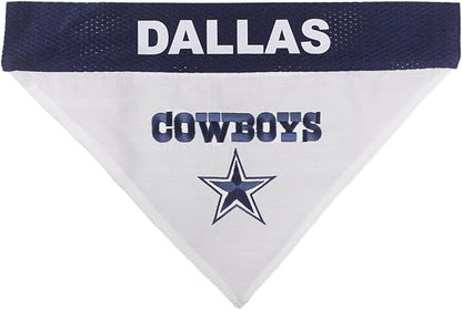 Pets First NFL Dallas Cowboys Reversible Bandana Size XX-Large for Dogs & Cats. 2 Sided Sports Bandana, Premium Embroidery Team Logo, Many NFL Teams Available