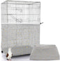 Bird Cage Seed Catcher, 60-118'' Large Bird Cages Cover, 31.5'' H Adjustable Nylon Bird Cage Mesh Net, Soft Airy Bird Cage Skirt Guard Accessories for Parrot Parakeet Macaw (Gray)