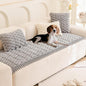 Couch Cover for Dogs Fuzzy Sofa Covers for Pet, Geometric Jacquard Coral Pet-Friendly Washable Non-Slip Sofas Slipcover Cushion Protector Pets Mat Dog Bed Mats Dim Gray 27.6”x 59.06”