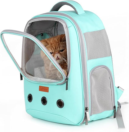Lollimeow Pet Carrier Backpack, Bubble Backpack Carrier, Cats and Puppies,Airline-Approved, Designed for Travel, Hiking, Walking & Outdoor Use (Green)