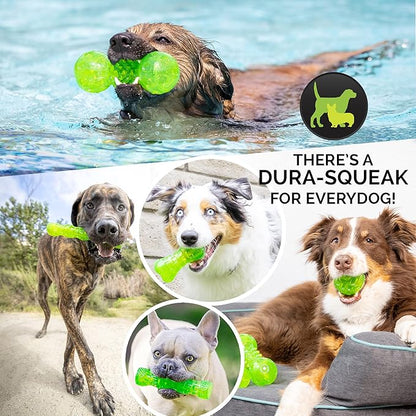 Hyper Pet DuraSqueak Dog Ball Toy, Interactive Dog Toys that Float and Squeaks for Playing, Fetching and Retrieving-Great Alternative to Traditional Tennis Balls Green 2.5 Inch