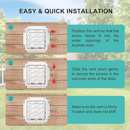Dryer Vent Bird Guard - Fits Most 3" to 4" Bathroom Exhaust Fan Ventilation Cover, Steel Ventilation Bird Cage, White