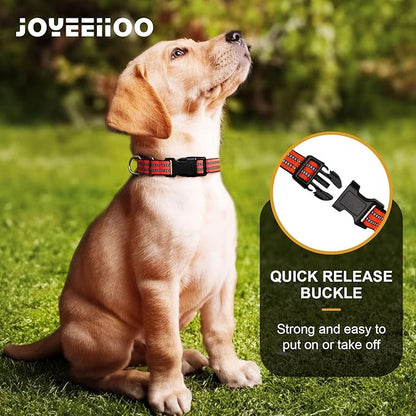 Martingale Dog Collar, Adjustable Nylon Reflective Collar with Quick Release Buckle (Bright Orange, Extra Large)
