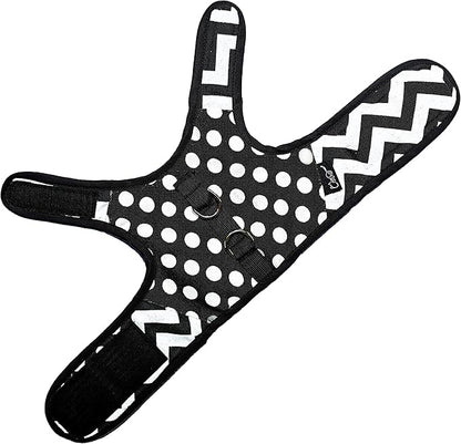 Cat Harness and Leash for Walking Escape Proof, Adjustable Cat Vest Harness, Padded Stylish Cat Walking Jackets, Polka Dot Black, Medium