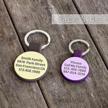 Silent Silicone Dog Tags, Custom Engraved Pet ID Tags for Cats and Dogs, Personalized Small Size Cat Tags with Cute Designs (Designs, Small)