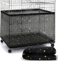 Shappy Large Bird Cage Birdcage Nylon Mesh Net Cover Seed Feather Catcher Universal Birdcage Cover Bird Seed Guard Skirt for Parakeet Macaw African Square Cage (Black Star Style, XL)