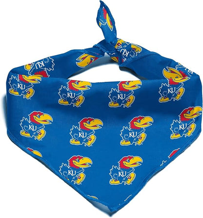 Kansas Jayhawks Officially Licensed Bandana for Dogs and Cats | Fits Pets Great Gift Idea | Easy-to-Tie (Large, 28")