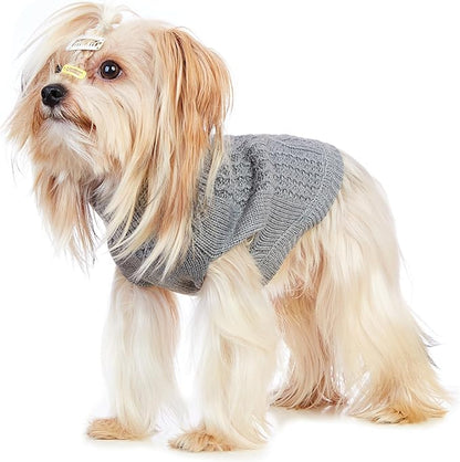 Stretchy Cat Sweater - 17 Colors & 6 Sizes | Snug Winter-Ready Knit for Boy/Girl Cats & Kittens(Grey, Large)