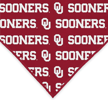 Oklahoma Sooners Officially Licensed Bandana for Dogs and Cats | Fits Pets Great Gift Idea | Easy-to-Tie (Small, 13")