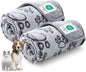 Luciphia Premium Soft Dog Blanket for Small Medium Large Dogs Washable 300GSM Fluffy Warm Fleece Puppy Cat Paw Print Pet Flannel Pcs2 Grey Paw XL(57"x40")