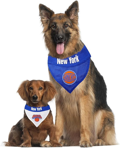 Pets First NBA Dog Bandana - New York Knicks Reversible Pet Bandana. 2 Sided Home & Away Sports Bandana with a PREMIUM Embroidery TEAM Logo, Large/X-Large