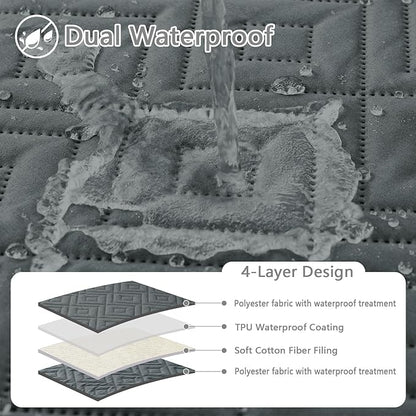 hyha Waterproof Dog Blanket, Soft Dog Bed Cover Pet Blankets, Waterproof Sofa Couch Cover for Dogs Washable, Reversible Pet Couch Covers for Sofa Furniture (40x70 Inch, Dark Grey/Dark Grey)