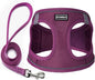 Dog Harness with Leash Set, No Pull Adjustable Reflective Step-in Puppy Pet Vest Harnesses for Small Medium Large Dogs and Cats,Cranberry XL