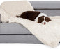 gogobunny Waterproof Dog Blanket for Couch & Furniture Protection - Super Soft Reversible Throw for Large Dogs & Cats, Calming Washable Fur & Sherpa Pet Blanket (33x77 Inch, Cream)