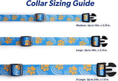 MS-5 Automatic Pet Door Collar, Genuine High Tech Pet Brand Dog Collar for Power Pet Doors - Deluxe Strap (Paw, Large) - DC-PAW-MS5-L