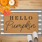 Tinideya 2 Pcs Door Mat Welcome Non Slip Coir Mats Floor Layering Doormats Seasonal for Front Porch Entryway Decor(Hello Pumpkin)