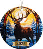 Reindeer Ornament, Christmas Ornaments 2025, Hunting Ornaments for Christmas Tree, Majestic Deer Winter Scene Decoration, Rustic Wildlife Holiday Keepsake Gift for Hunters and Nature Lovers