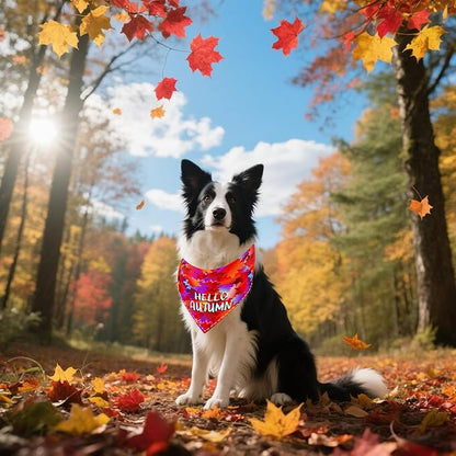 30 Pack Fall Dog Bandanas Bulk for Large Dogs 33 Inch XL Stitch Edge Dog Bandanas Adjustable Autumn Scarves Grooming L