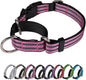 Martingale Dog Collar, Adjustable Nylon Reflective Collar with Buckle No Pull Dog Collar for Small Medium Large Dogs (Pink S)