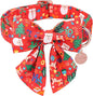 Christmas Dog Collar with Bow Tie, Christmas Collar for Puppy Girl Boy Dog or Cat, Bowtie Dogs Collars with Durable Metal Buckle, Cute Pet Collars, M