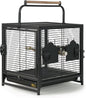 Prevue Pet Products Playtop Travel Carrier - Outdoor Travel Bird Cage for Small Parrots & Birds, Front Facing Door, Rope Perch, Lightweight & Portable, Easy Transport - Black