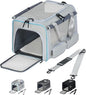 Cat, Dog Carrier for Pets up to 15 lbs, Soft-Sided Collapsible Pet Carrier with Upgraded Sturdy Base, Privacy Curtain and 2 Storage Bags, Cat Bag for Medium Cats and Small Dogs