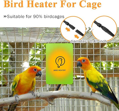 Bird Heater for Cage - Snuggle Up Bird Warmer for Exotic Pet Birds, 10W African Grey, Parakeets, Parrots, (3.7"x5.7")