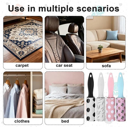 24 PCS Mini Lint Roller 720 Sheets Lint Rollers for Pet Hair Extra Sticky Travel Size Pet Hair Remover Compact Lints Roller for Clothes Portable Sticky Remover for Dust Furniture Car Seat Gift Bags