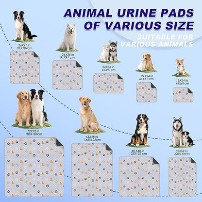 Washable Pee Pads for Dogs, 2 Pack Absorbent Reusable Training Dog Pads Pet Puppy Pads, Non-Slip Potty Pads for Whelping, Playpen, Crate, Bed, Orange, 48"x48"