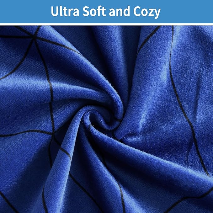 Softan Waterproof Blanket Cover 90"x90" for Baby, Adults, Dogs, Cats or Any Pets, 3 Layer Protector and 100% Leak Proof Blanket for Bed, Sofa and Other Furniture, Easy to Clean, Navy & Light Grey