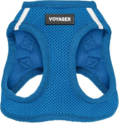 Best Pet Supplies Voyager Step-in Air Harness - All Weather Mesh, Reflective, No Pull Harness for Dogs, Cats - Secure with Hook & Loop Fastener, Buckle, Double D-Rings - Royal Blue, S