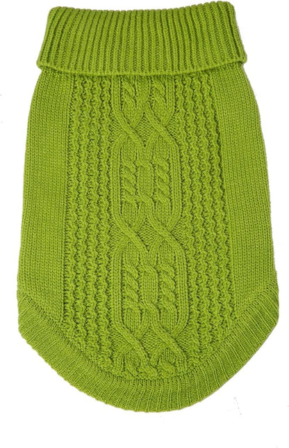 Stretchy Cat Sweater - 17 Colors & 6 Sizes | Snug Winter-Ready Knit for Boy/Girl Cats & Kittens(Green, X-Small)