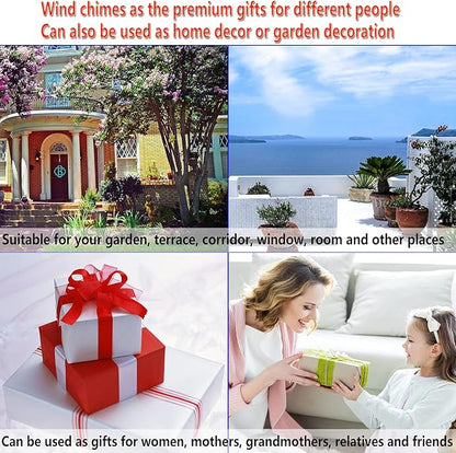 Outdoor Bees Wind Chimes, Gifts for Mom & Grandma & Family, Music Wind Catcher, Mobile Bee Ornaments, Memorial Windchime, Blessing Wind Bells for Indoor,Home,Balcony,Lawn,Tree,Yard, Garden Decoration