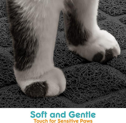 Cat Litter Mat Litter Trapping Mat, 35" x 23" Premium Durable PVC Grid Mesh with Scatter Control, Non-slip, Less Waste Cat Litter Box Mat, Soft on Kitty’s Paws, Urine Waterproof