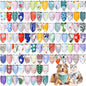 150 Pcs Boho Dog Bandanas Bulk Pet Bibs Colorful Triangle Scarf Pet Boho Bandanas for Medium Large Dogs Spring Summer Birthday Costume Decoration